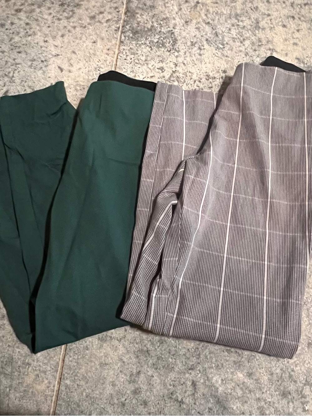 a new day Green Ankle Pants and Gray Windowpane Cropped Trousers